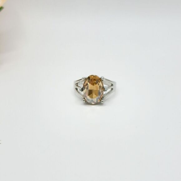 Vintage silver tangerine cocktail statement ring - Picture 1 of 6